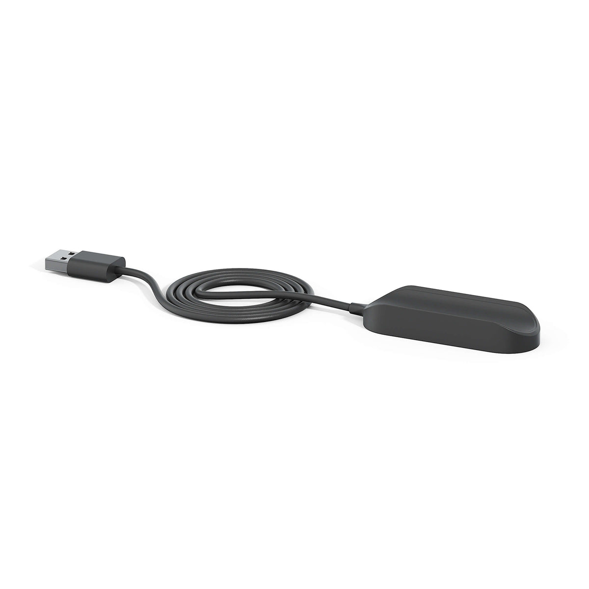A black Ultra Charger Cable with a USB connector on one end and a magnetic attachment on the other, designed for charging a smart sonic toothbrush.