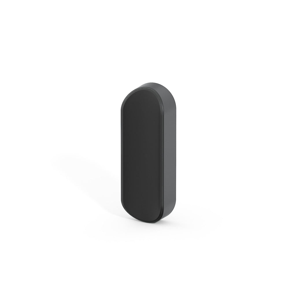 Black rectangular object on a white background